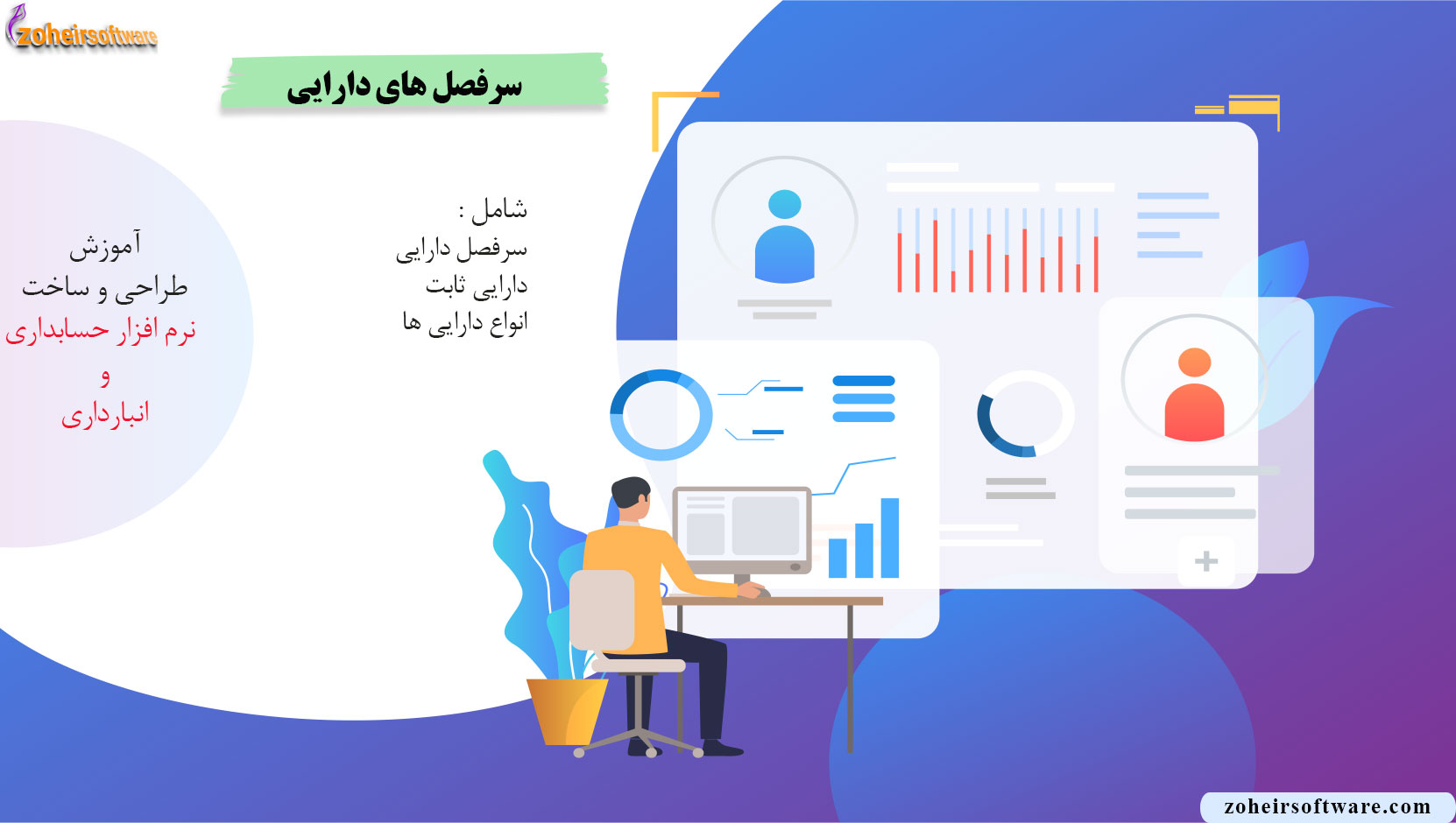 سرفصل دارایی در نرم افزار حسابداری و انبارداری,دارایی ثابت در نرم افزار حسابداری و انبارداری,انواع دارایی ها در نرم افزار حسابداری و انبارداری