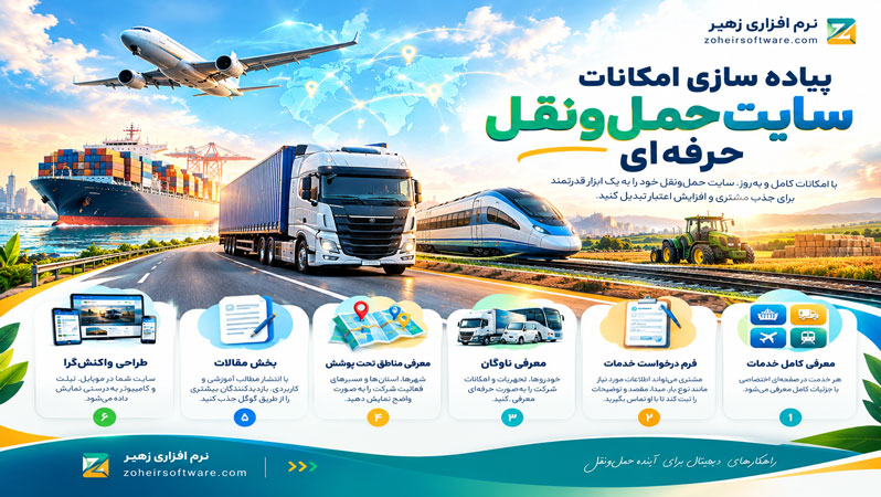 پیاده سازی امکانات سایت حمل&zwnj;ونقل حرفه ای