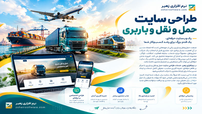 طراحی سایت حمل و نقل و باربری