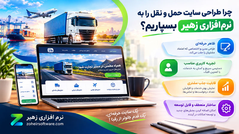 چرا طراحی سایت حمل و نقل را به نرم&zwnj;افزاری زهیر بسپاریم؟
