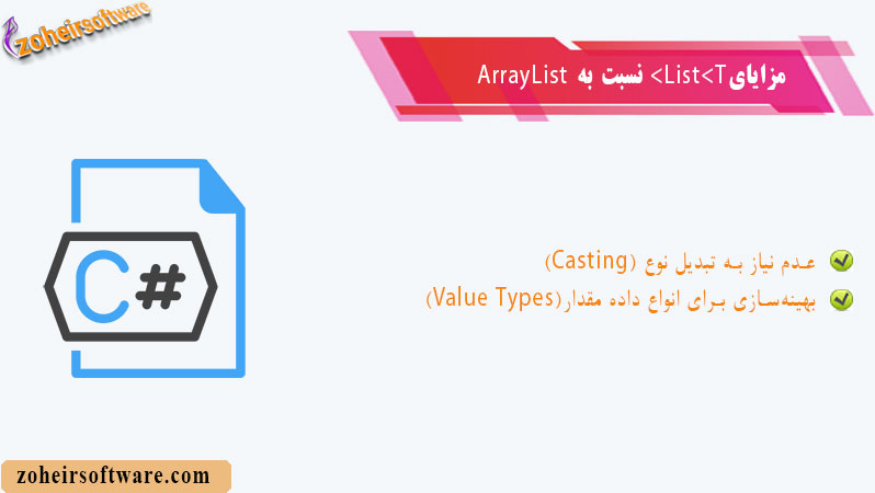 مزایای <List<T نسبت به ArrayList مزایای <List<T نسبت به ArrayList