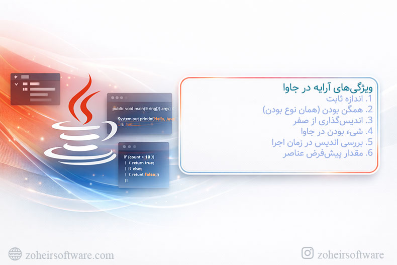 ویژگیهای آرایه در جاوا ویژگیهای آرایه در جاوا