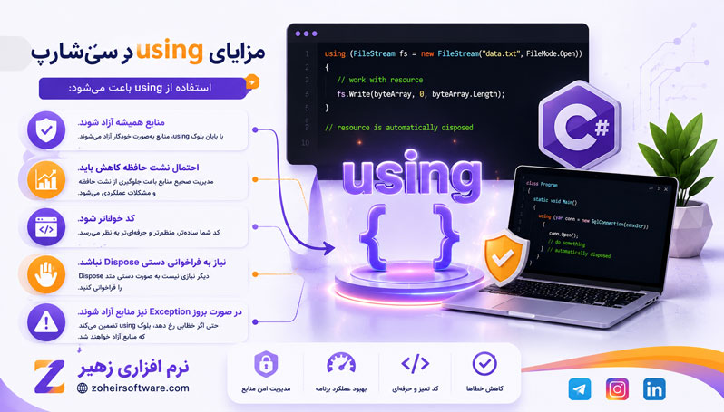 مزایای using در س شارپ مزایای using در س شارپ