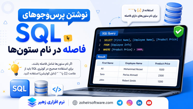 نوشتن پرسوجوهای SQL با فاصله در نام ستونها نوشتن پرسوجوهای SQL با فاصله در نام ستونها
