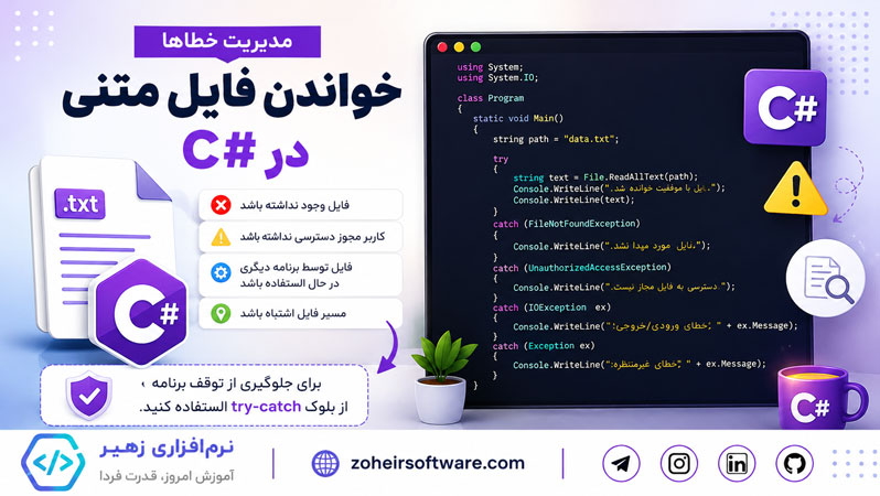 مدیریت خطاها خواندن فایل متنی در سی شارپ مدیریت خطاها خواندن فایل متنی در سی شارپ