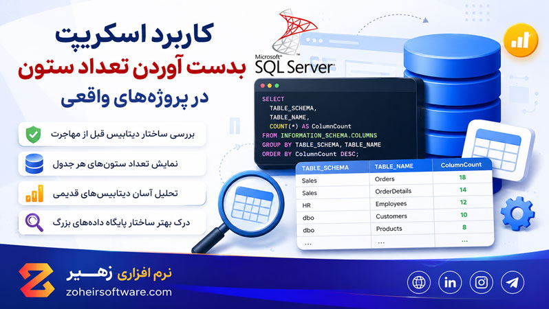 کاربرد اسکریپت بدست آوردن تعداد ستون در پروژههای واقعی کاربرد اسکریپت بدست آوردن تعداد ستون در پروژههای واقعی