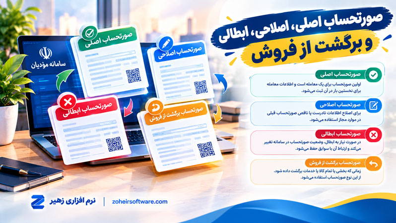 صورتحساب اصلی، اصلاحی، ابطالی و برگشت از فروش
