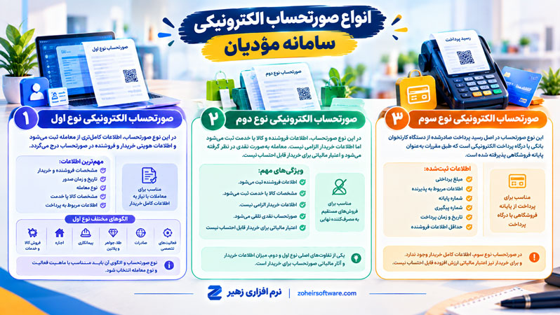 انواع صورتحساب الکترونیکی سامانه مؤدیان