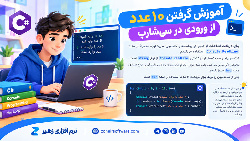 گرفتن ۱۰ عدد از ورودی در سیشارپ گرفتن ۱۰ عدد از ورودی در سیشارپ