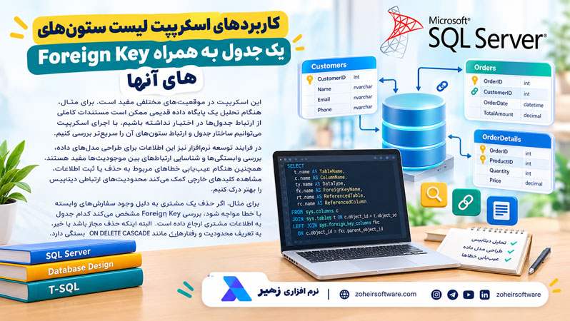 کاربردهای اسکریپت لیست ستون&zwnj;های یک جدول به همراه Foreign Key&zwnj; های آنها